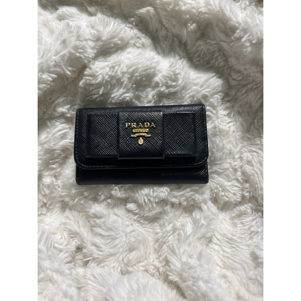 PRADA Leather Saffiano Compact Key Case